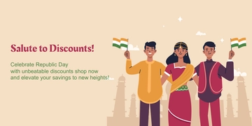 Free Republic Day Fashion Sale Banner Template to Edit Online