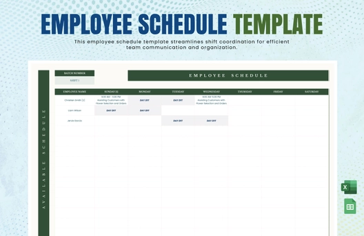 Employee Schedule Template Employee Schedule Template