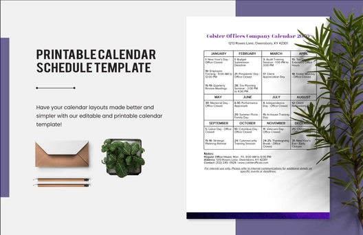 Printable Calendar Template