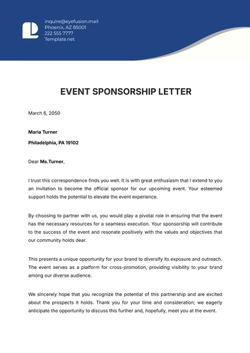 Free Event Sponsorship Letter Template to Edit Online