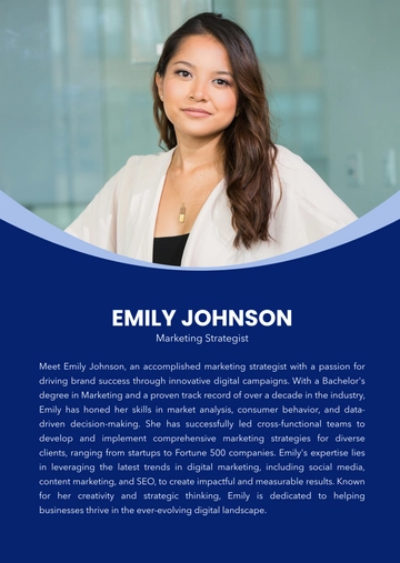 Free Brief Professional Bio Template to Edit Online