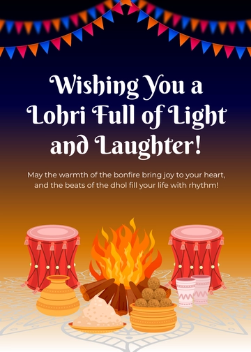Free Happy Lohri Wishes Template to Edit Online