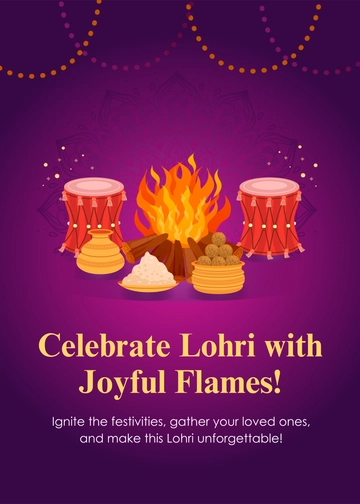 Free Beautiful Lohri Message Template to Edit Online