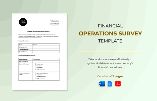 Financial Operations Survey Template