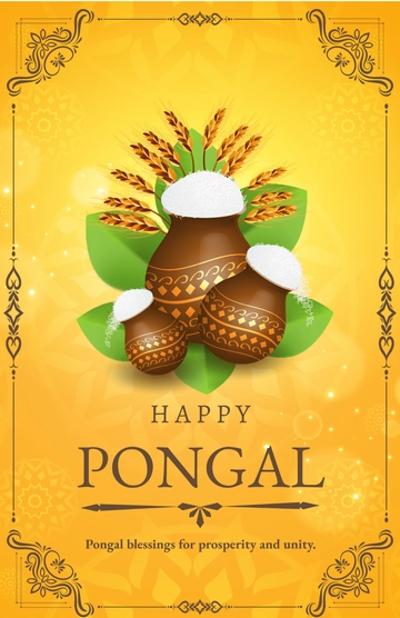 Free Happy Pongal Poster Template to Edit Online