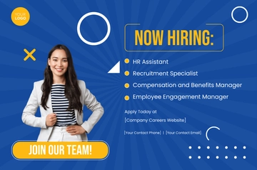 Free Now Hiring Banner HR Template to Edit Online