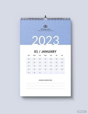 Monthly School Desk Calendar Template