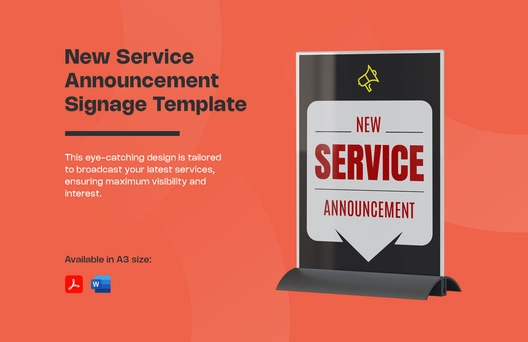 New Service Announcement Signage Template