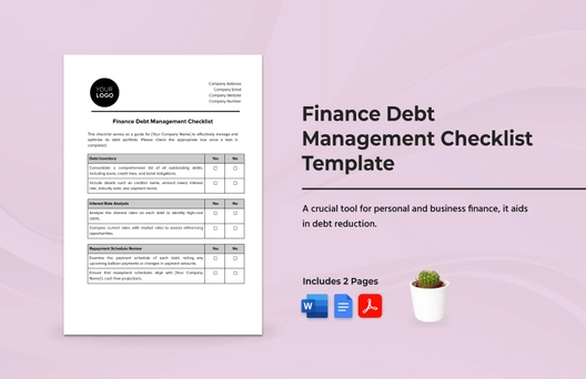 Finance Debt Management Checklist Template