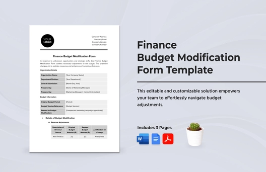 Finance Budget Modification Form Template
