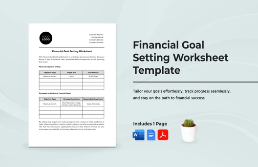 Financial Goal Setting Worksheet Template