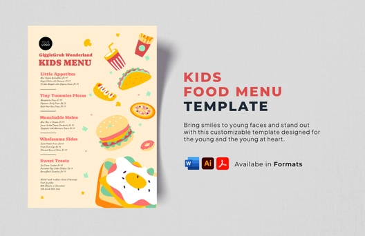 Kids Food Menu Template