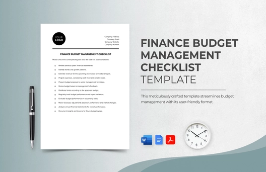 Finance Budget Management Checklist Template