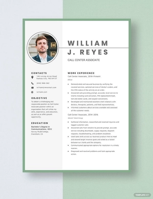 Call Center Associate Resume