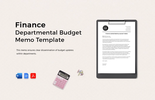 Finance Departmental Budget Memo Template