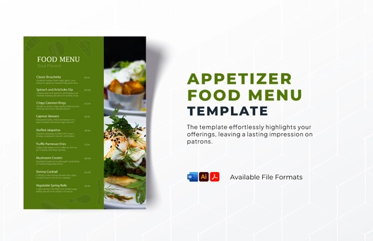 Appetizer Food Menu Template