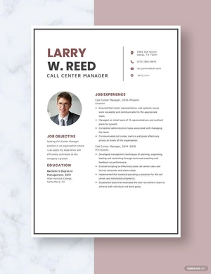 Call Center Manager Resume