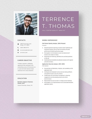 Call Center Quality Analyst Resume