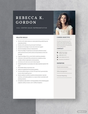 Call Center Sales Representative Resume