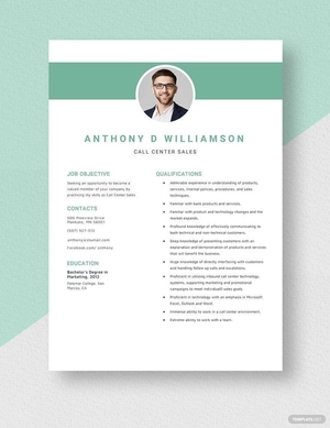Call Center Sales Resume