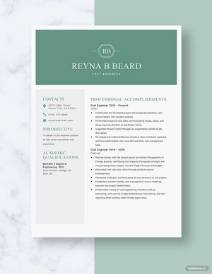 Cost Engineer Resume