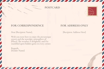 Free Editable Vintage Postcard Template to Edit Online