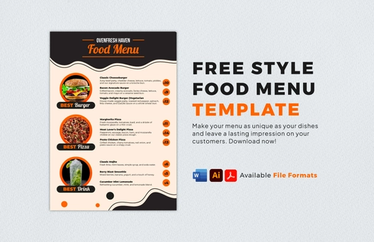 Style Food Menu Template