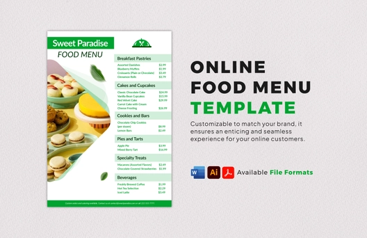 Online Food Menu Template