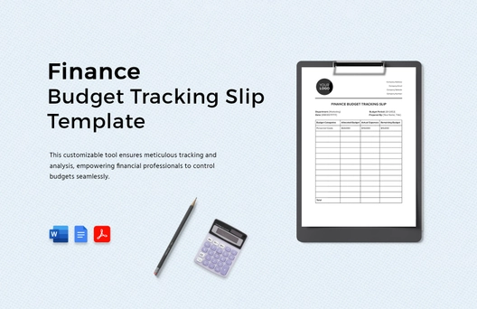 Finance Budget Tracking Slip Template