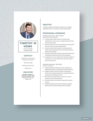 Collections Supervisor Resume