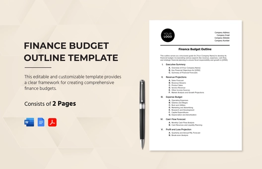 Finance Budget Outline Template