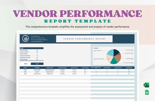 Vendor Performance Report Template Vendor Performance Report Template