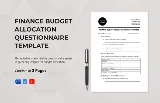 Finance Budget Allocation Questionnaire Template