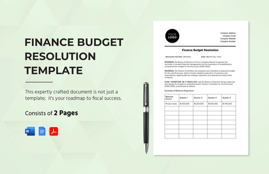 Finance Budget Resolution Template