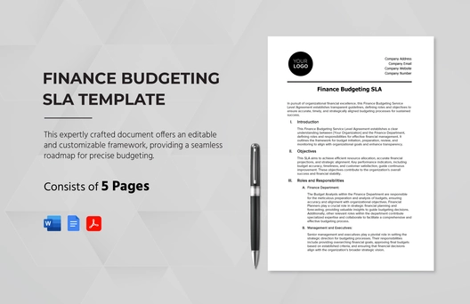 Finance Budgeting SLA Template