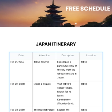 Free Schedule Template to Edit Online