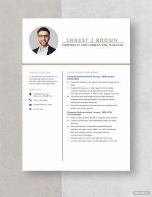 Corporate Communications Manager Resume