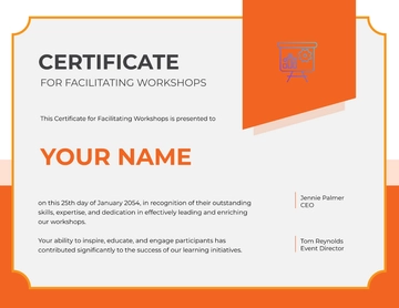 Free Certificate for Facilitating Workshops HR Template to Edit Online