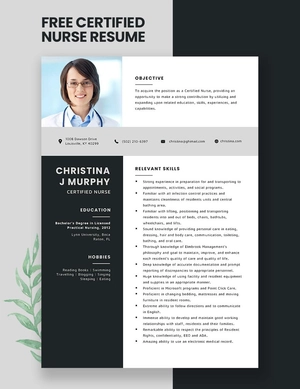 Certified Nurse Resume