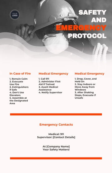 Free Safety and Emergency Protocol Poster HR Template to Edit Online