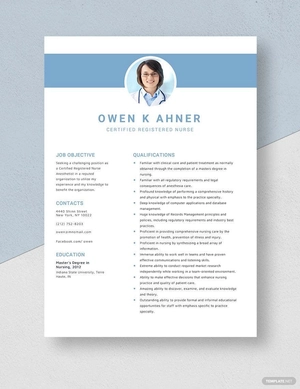 Certified Registered Nurse Anesthetist Resume