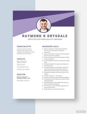 Certified Software Quality Engineer Resume