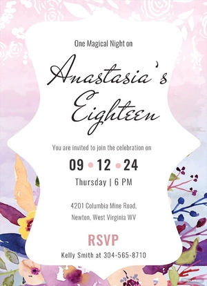 Pastel Debut Invitation Card Template