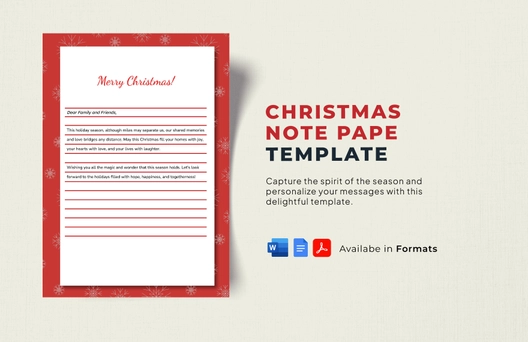 Christmas Note Paper Template