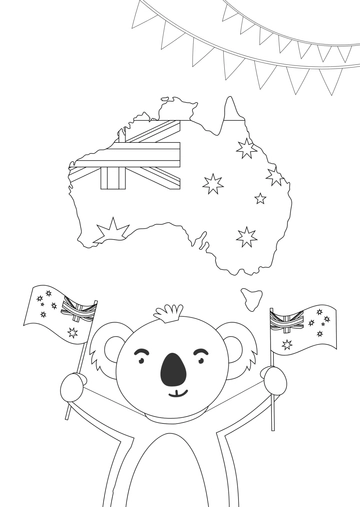Free Australia Day Coloring Page Template to Edit Online