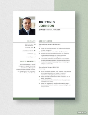 Change Control Manager Resume