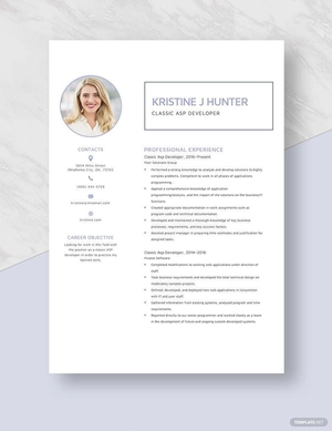 Classic ASP Developer Resume