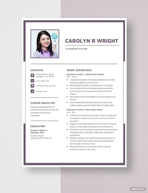 Classroom Teacher Resume