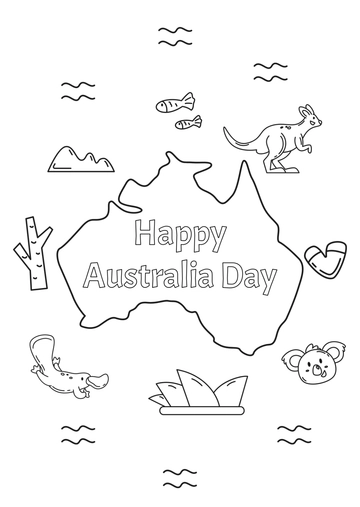 Free Australia Day Drawing for Kids Template to Edit Online