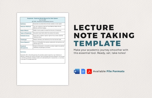 Lecture Note Taking Template